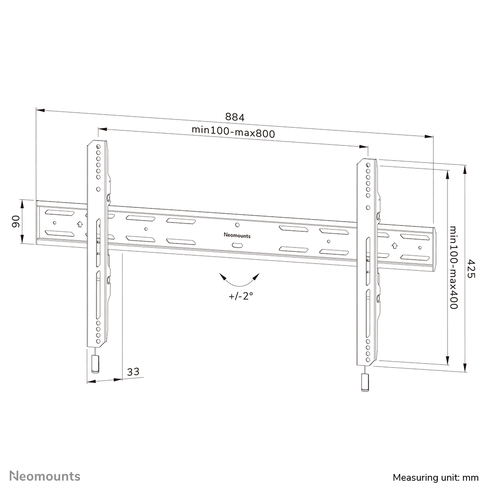 Neomounts WL30S-850BL18 TV mount wall 43-86" - fixed - lockable - fast installation
